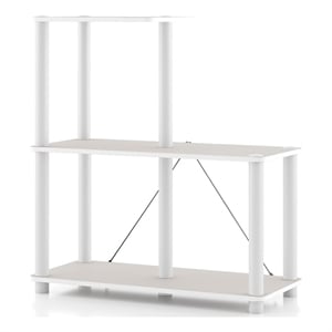 Furniture of America Seni 3-Cube Shelves Wood Open Bookcase in Gray