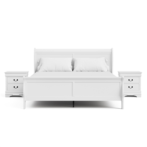 Furniture of America Arabella Wood 3-Piece King Bedroom Set in White
