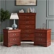 Furniture of America Arabella Wood 3-Piece Nightstand and Chest Set in Cherry