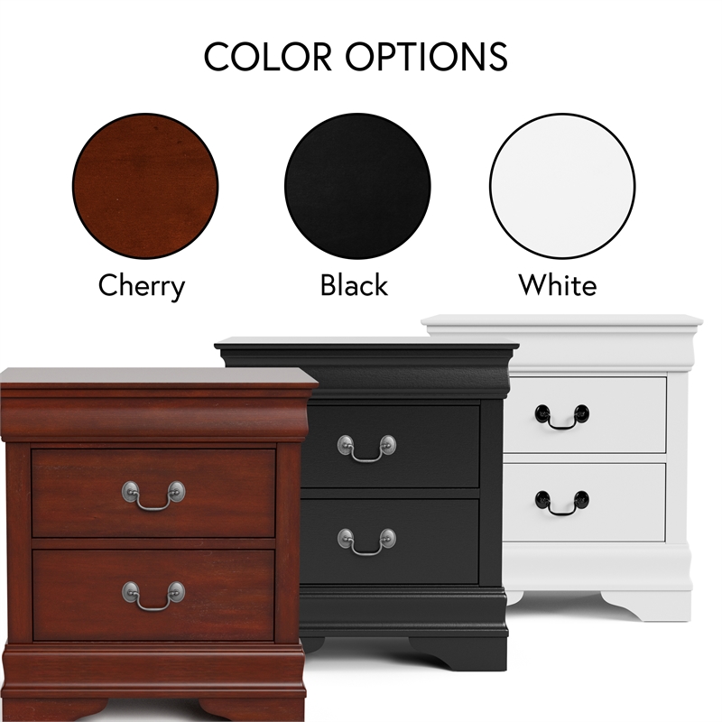 Furniture of America Arabella Wood 3-Piece Nightstand and Chest Set in Cherry