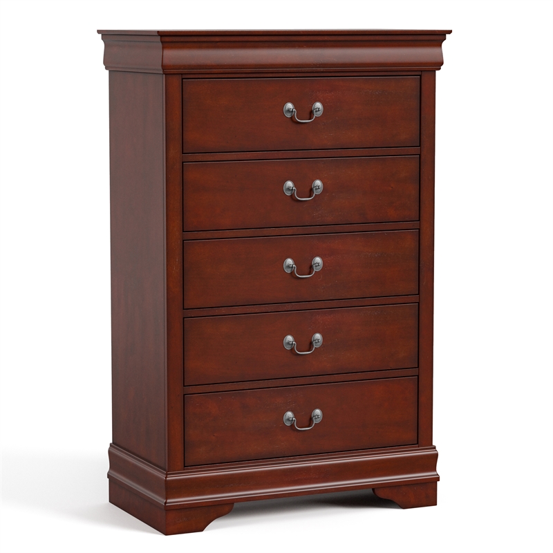 Furniture of America Arabella Wood 3-Piece Nightstand and Chest Set in Cherry