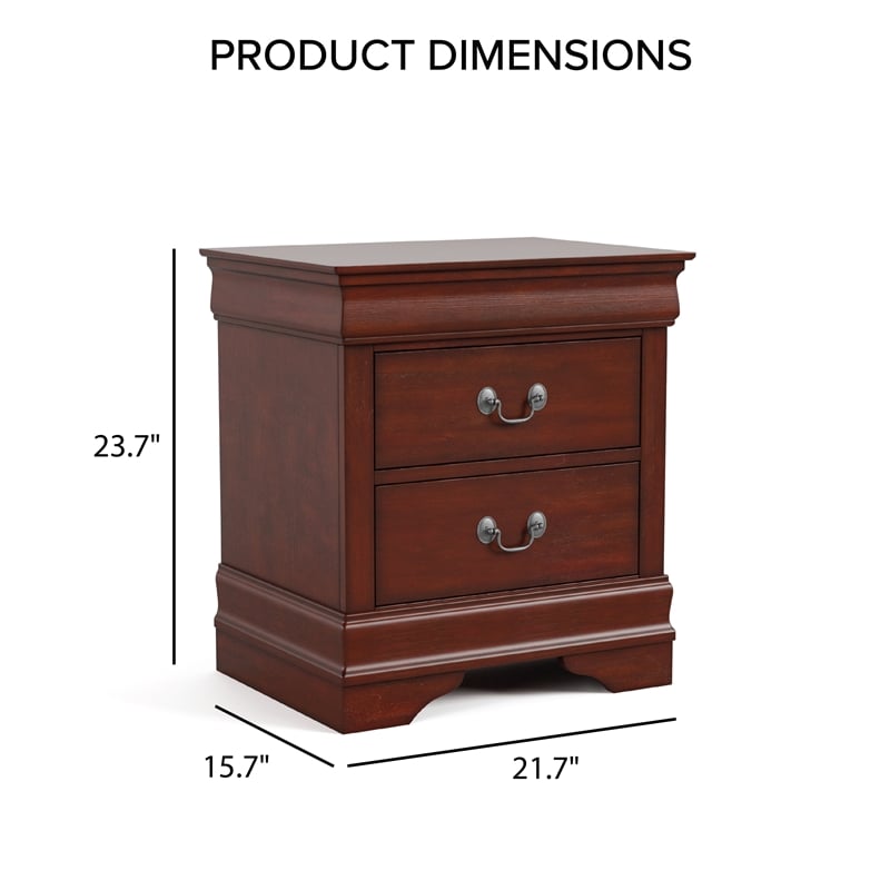 Furniture of America Arabella Wood 3-Piece Nightstand and Dresser Set in Cherry