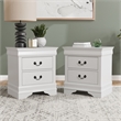 Furniture of America Arabella Wood White 2-Drawer Nightstands (Set of 2)