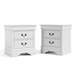 Furniture of America Arabella Wood White 2-Drawer Nightstands (Set of 2)