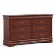 Furniture of America Arabella Wood Dovetail 6-Drawer Dresser in Cherry