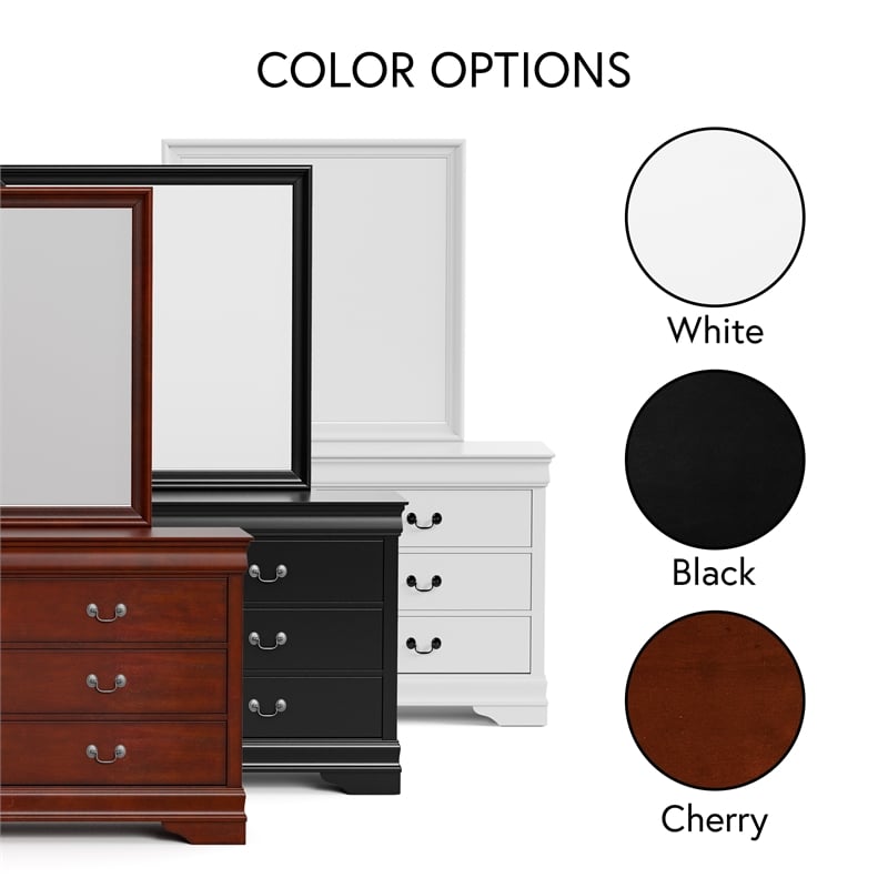 Furniture of America Arabella Wood Dresser with Mirror in Cherry