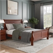Furniture of America Arabella Wood Sleigh Queen Panel Bed in Cherry