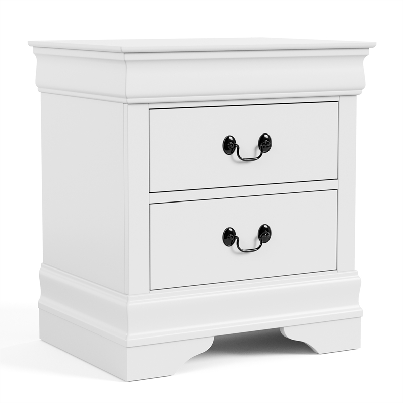 Furniture of America Arabella Wood 4-Piece King Bedroom Set in White