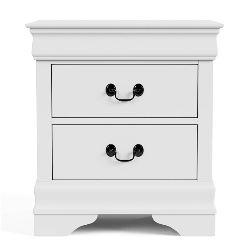 Furniture of America Arabella Wood 4-Piece King Bedroom Set in White