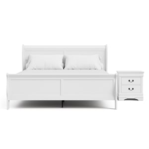 Furniture of America Arabella Wood 2-Piece King Bedroom Set in White