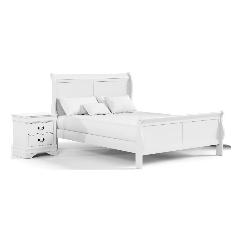 Furniture of America Arabella Wood 2-Piece Queen Bedroom Set in White
