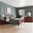 Furniture of America Arabella Wood 5-Piece King Bedroom Set in Cherry