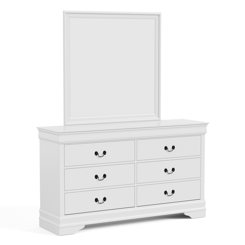 Furniture of America Arabella Wood 5-Piece King Bedroom Set in White