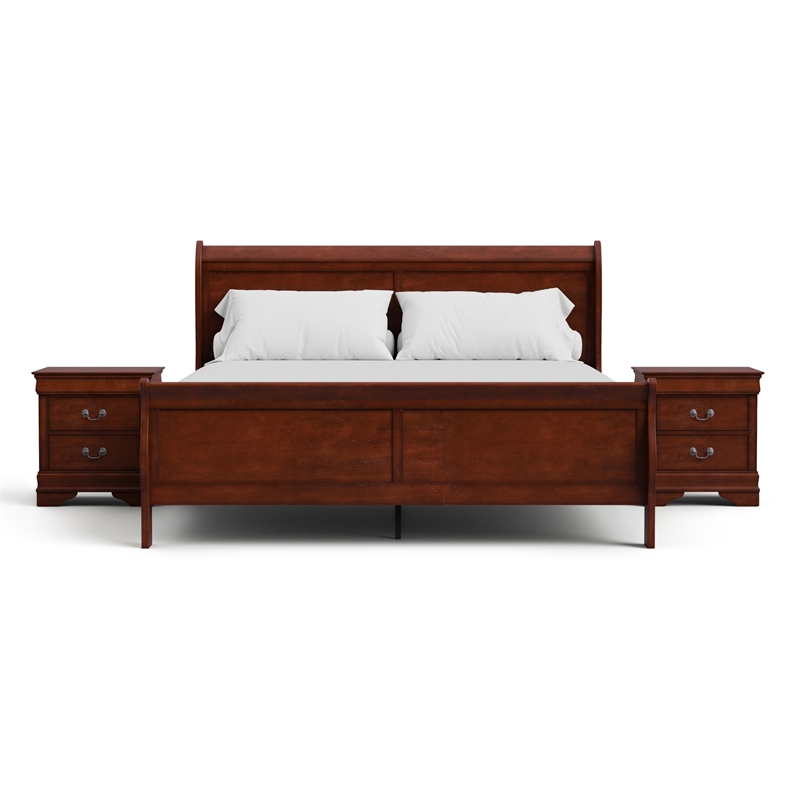 Furniture of America Arabella Wood 3-Piece King Bedroom Set in Cherry