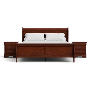 Furniture of America Arabella Wood 3-Piece King Bedroom Set in Cherry