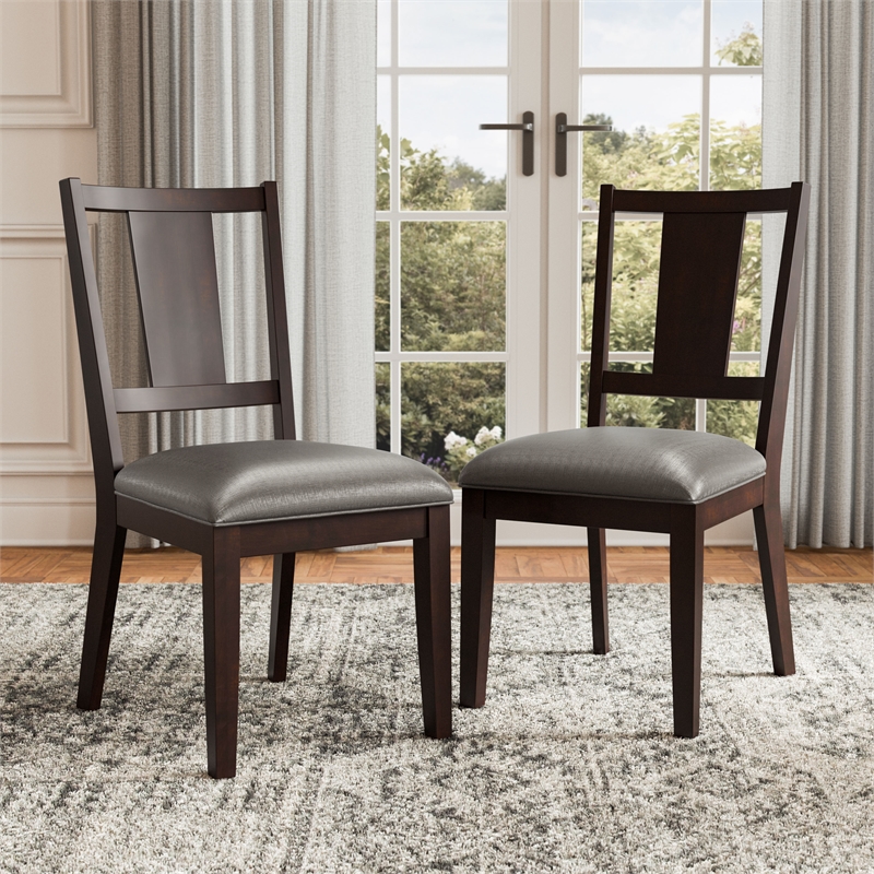 Furniture of America Arvin Wood Padded Side Chairs in Espresso (Set of 2)