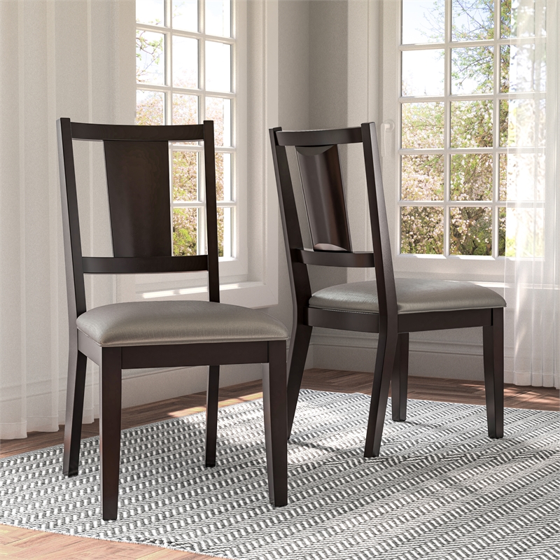 Furniture of America Arvin Wood Padded Side Chairs in Espresso (Set of 2)