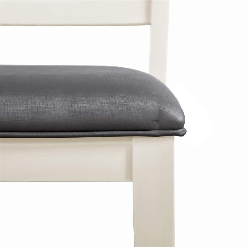 Furniture of America Arvin Wood Padded Side Chairs in White (Set of 2)
