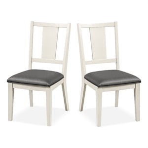 Furniture of America Arvin Wood Padded Side Chairs in White (Set of 2)