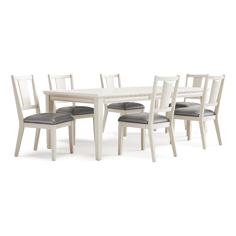Furniture of America Arvin Wood 7-Piece Extendable Dining Table Set in White