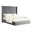 Furniture of America Plutforn Chenille Mattress Ready King Bed in Gray