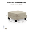 Furniture of America Reese Chenille and Wood Storage Ottoman in Beige