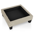 Furniture of America Reese Chenille and Wood Storage Ottoman in Beige