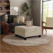 Furniture of America Reese Chenille and Wood Storage Ottoman in Beige
