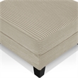 Furniture of America Reese Chenille and Wood Storage Ottoman in Beige