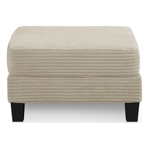 Furniture of America Reese Chenille and Wood Storage Ottoman in Beige
