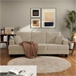 Furniture of America Reese Chenille Beige Sofa with Cup Holders and USBs