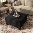 Furniture of America Reese Chenille and Wood Storage Ottoman in Black