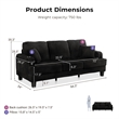 Furniture of America Reese Chenille Black Sofa with Cup Holders and USBs
