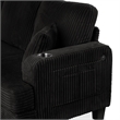 Furniture of America Reese Chenille Black Sofa with Cup Holders and USBs
