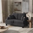 Furniture of America Reese Chenille Dark Gray Loveseat with Cup Holders