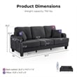 Furniture of America Reese Chenille Dark Gray Sofa with Cup Holders and USBs