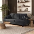 Furniture of America Reese Chenille Dark Gray Sofa with Cup Holders and USBs