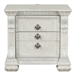 Furniture of America Byrne Wood Dovetail White 3-Drawer Nightstand with USBs