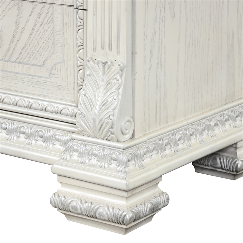 Furniture of America Byrne Wood Dovetail White 3-Drawer Nightstand with USBs