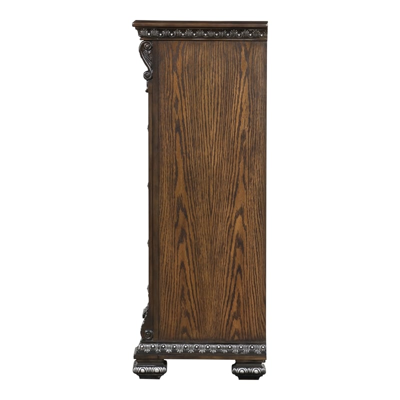 Furniture of America Byrne Wood Dovetail 5-Drawer Chest in Espresso