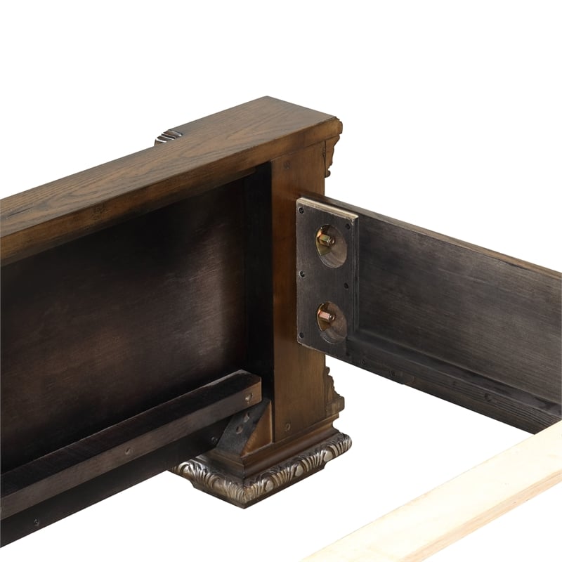 Furniture of America Byrne Wood Tufted Headboard Panel King Bed in Espresso