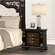 Furniture of America Byrne Wood Dovetail Espresso 3-Drawer Nightstand with USBs