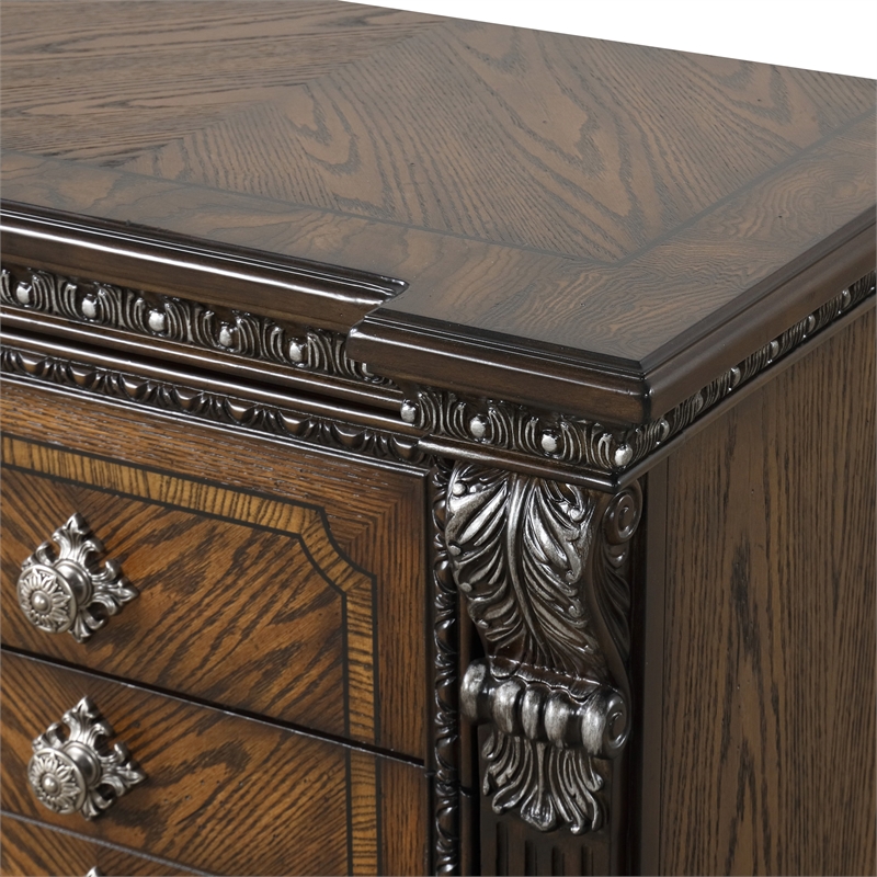 Furniture of America Byrne Wood Dovetail Espresso 3-Drawer Nightstand with USBs