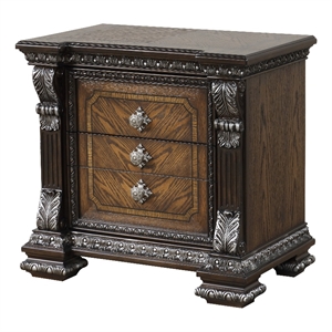 Furniture of America Byrne Wood Dovetail Espresso 3-Drawer Nightstand with USBs