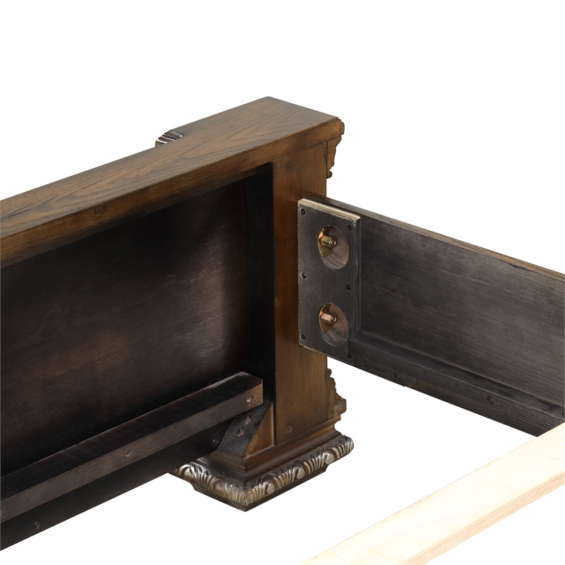 Furniture of America Byrne Wood Tufted Headboard Panel Queen Bed in Espresso