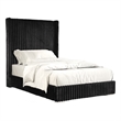 Furniture of America Plutforn Chenille Mattress Ready Full Bed in Black
