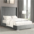 Furniture of America Plutforn Chenille Mattress Ready Full Bed in Gray