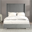 Furniture of America Plutforn Chenille Mattress Ready Full Bed in Gray