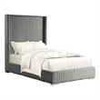 Furniture of America Plutforn Chenille Mattress Ready Full Bed in Gray