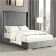 Furniture of America Plutforn Chenille Mattress Ready Queen Bed in Gray